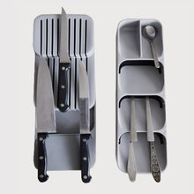 Load image into Gallery viewer, KHGDNOR Plastic Knife Block Holder Drawer Knives Forks Spoons Storage Rack Knife Stand Cabinet Tray Kitchen Cultery Organizer